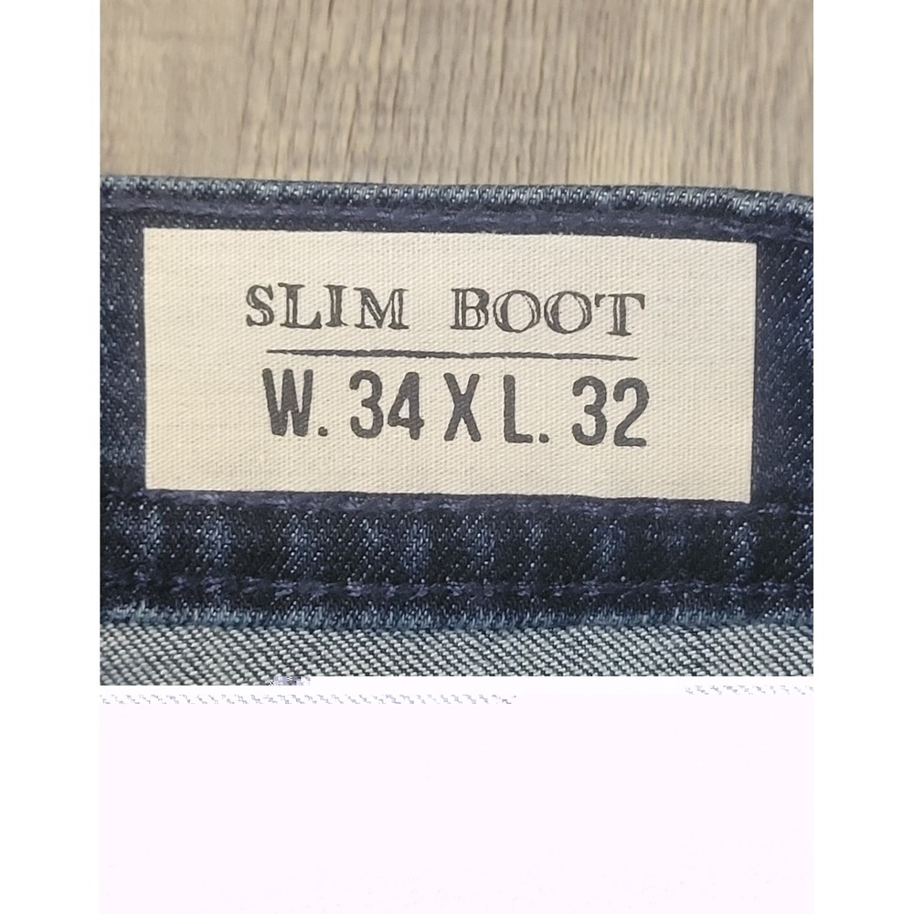 TK Axel Mens 34x32 Slim Boot Stretch Dark Blue Denim Jeans New NWT - Picture 7 of 16